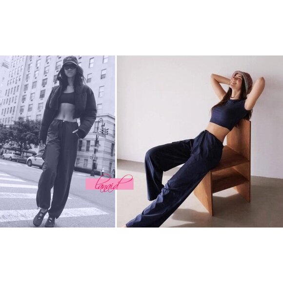 Alo Megastar Cargo Pants High OR Low Rise Navy Wide Leg Outdoor Hiking Utility L - Picture 6 of 13